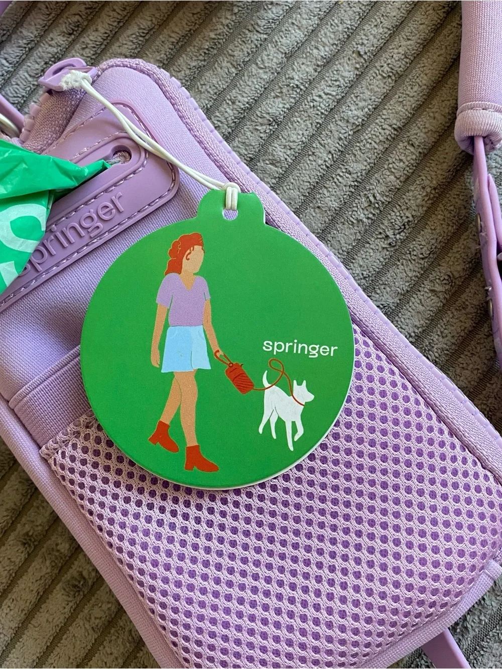 NWT Springer Dog Leash with Bag, treat container and water bottle
